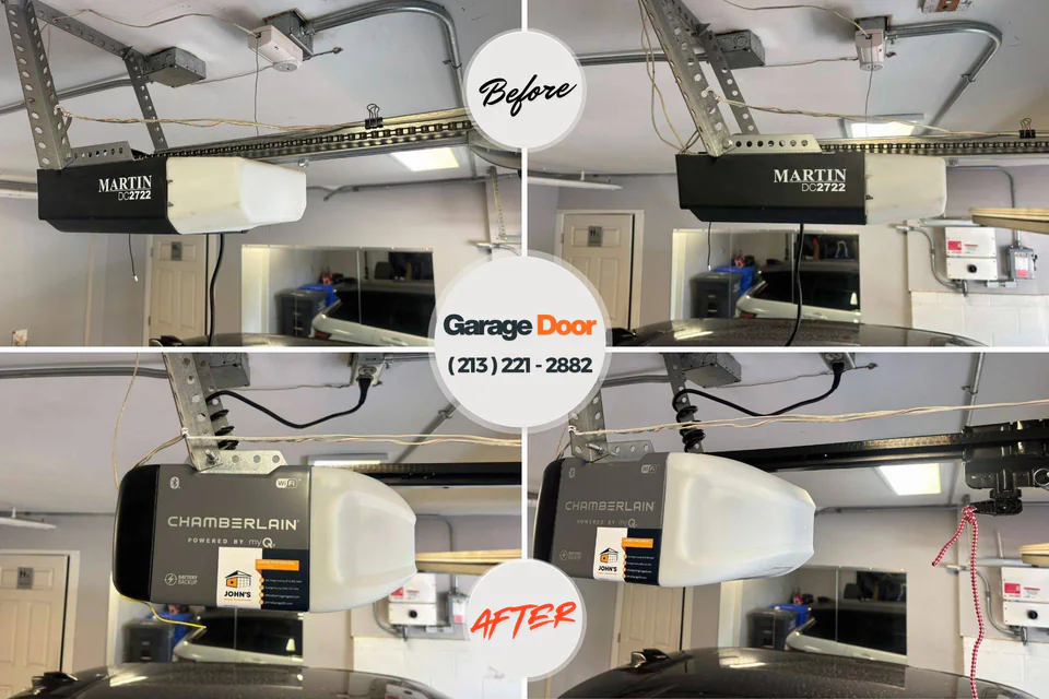 Before and after: garage door repair Lee Acres, NM